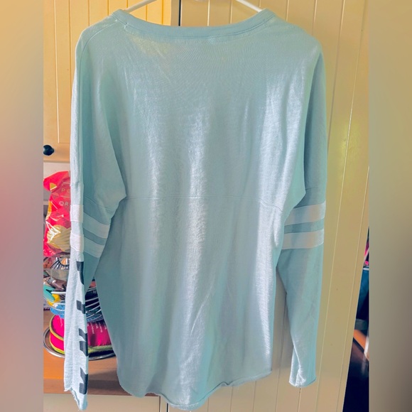 Victoria’s Secret PINK Lace Up Long Sleeve Varsity Top - Picture 2 of 3